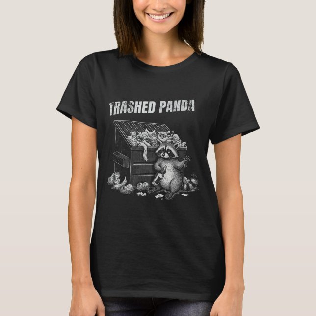 Camiseta Trashed Panda Funny Drunk Racoon Cool Animals Grap (Anverso)
