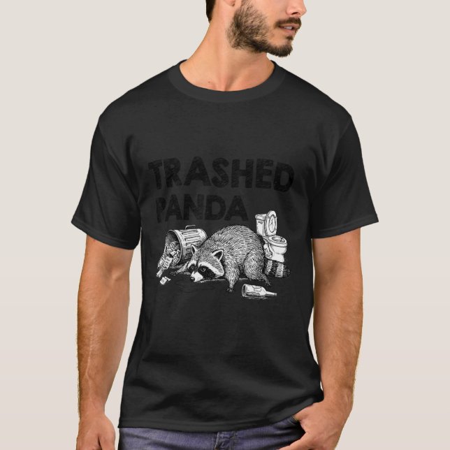 Camiseta Trashed Panda Funny Drunk Racoon Gets Drunk Meme F (Anverso)