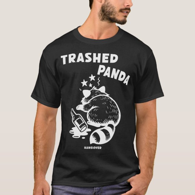 Camiseta Trashed Panda Hangover Social Media Crazy Drunk Ra (Anverso)
