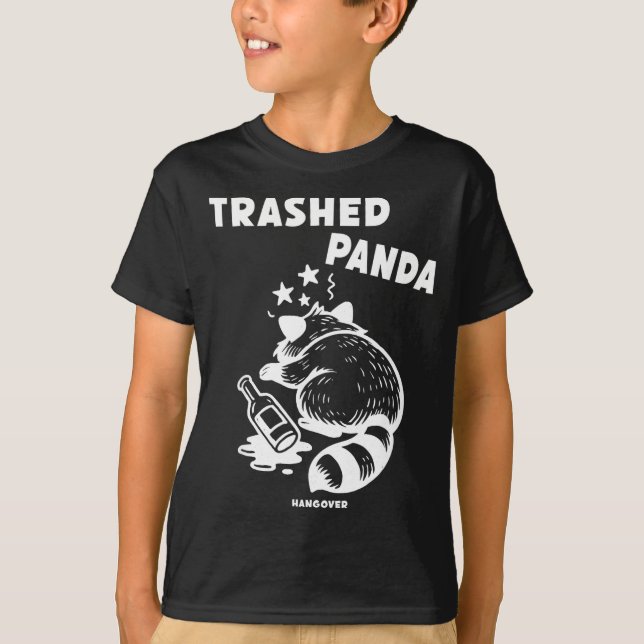 Camiseta Trashed Panda Hangover Social Media Crazy Drunk Ra (Anverso)