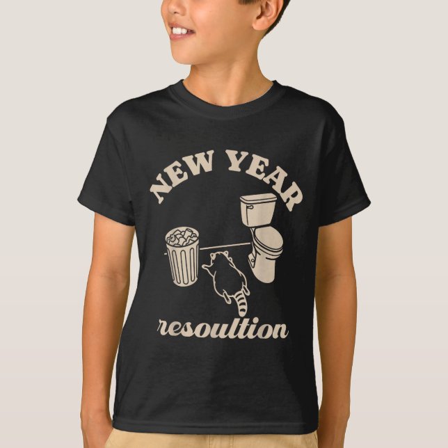 Camiseta Trashed Panda New Year Resolution Funny Drunk Racc (Anverso)
