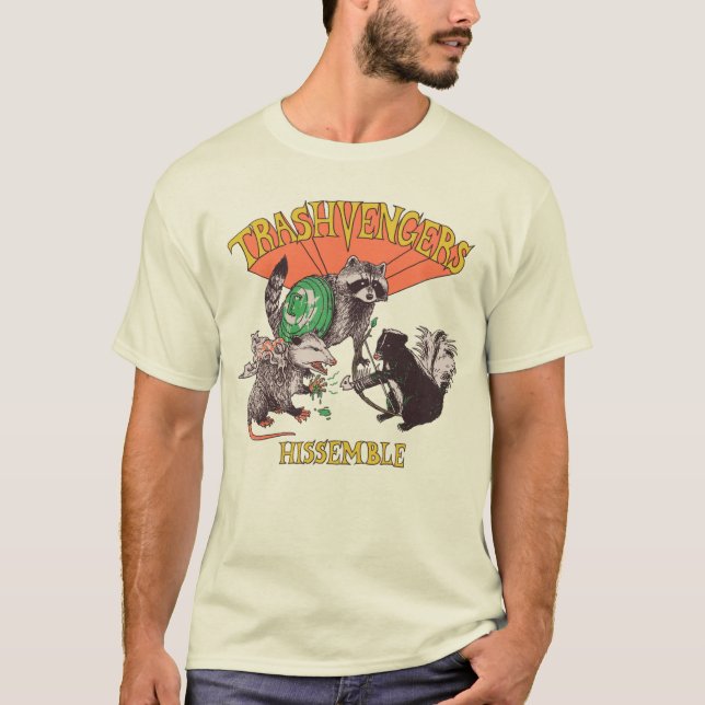 Camiseta Trashvengers Hissemble Animals Parody (Anverso)