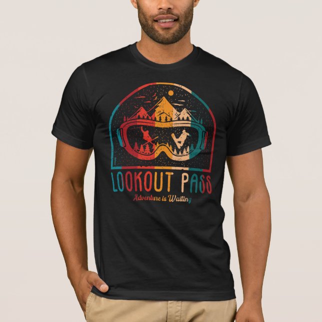 Camiseta Traslado de búsqueda retro paso esquí atardecer ca (Anverso)