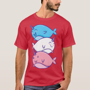 Camiseta Traslado LGBT Orgullo Narwhal Pile Transgender 