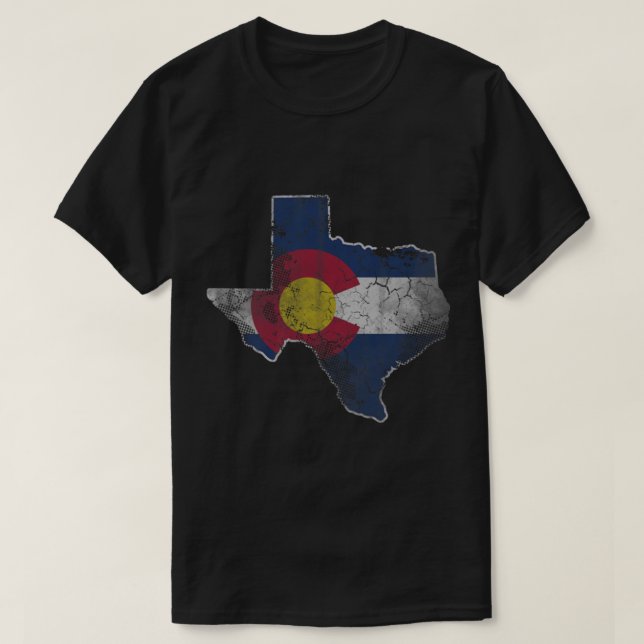 Camiseta Trasplante de Bandera de Texas Colorado (Diseño del anverso)