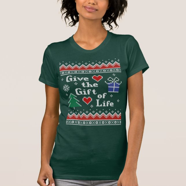 Camiseta Trasplante de regalo de los Navidades de la vida s (Anverso)