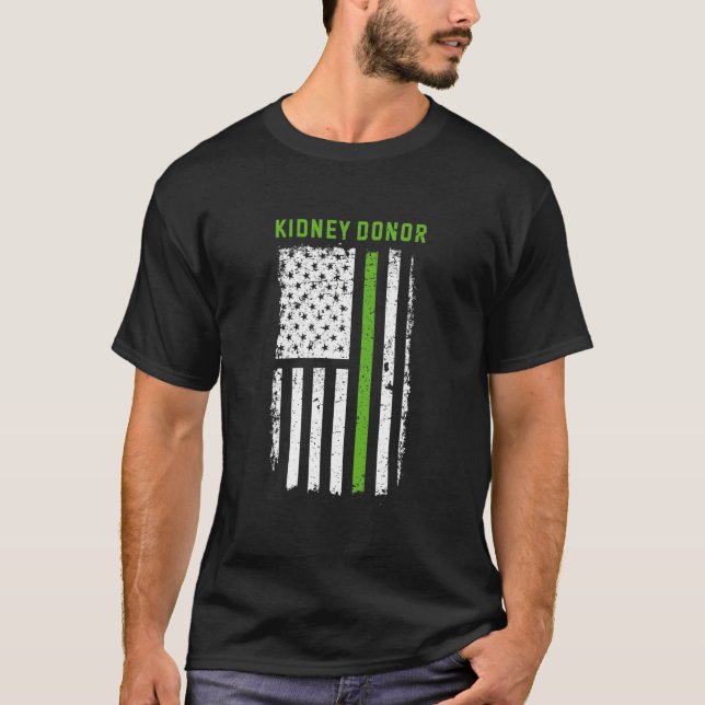 Camiseta Trasplante de riñones Donante Bandera Americana Ci (Anverso)