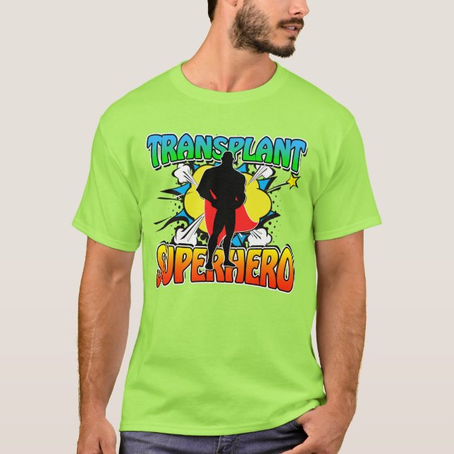 Camiseta Trasplante de superhéroe masculino (Anverso)