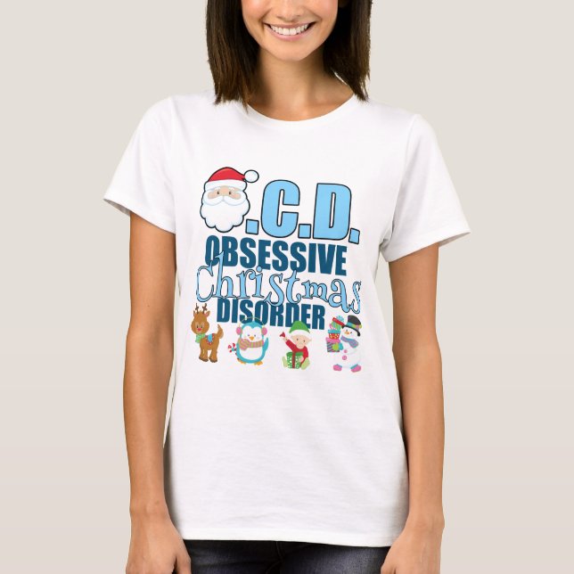 Camiseta Trastorno por Navidades obsesivos (azul) (Anverso)