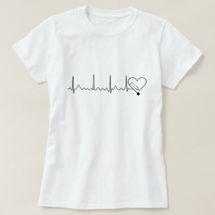 Camiseta Trastornos cardiacos Ritmo cardiaco Médica Estetio