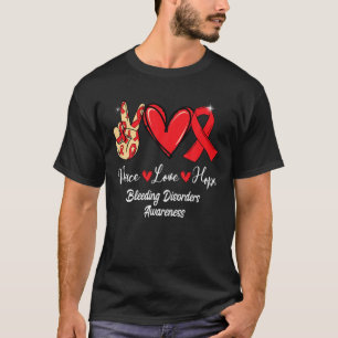 Camiseta Trastornos Sangrantes Conciencia Paz Amor Esperanz
