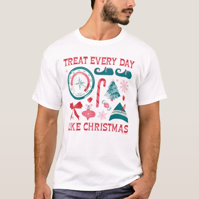 Camiseta Trata todos los días como Navidad (Anverso)