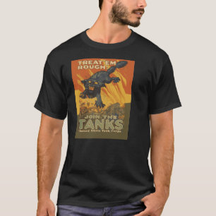 Camiseta Trate el em áspero se unen al cuerpo del tanque d