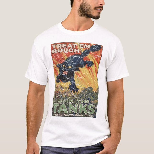 Camiseta Trate 'Em Rough-1918 - afligido (Anverso)