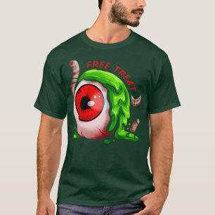 Camiseta Trate gratis Big Eyeball Green Slime Earthworm Hal