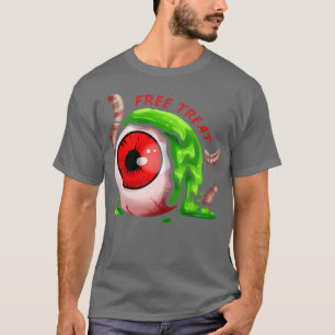 Camiseta Trate gratis Big Eyeball Green Slime Earthworm Hal