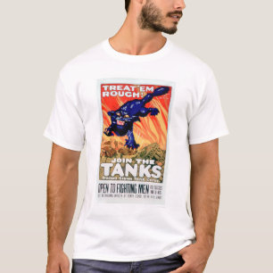 Camiseta ¡Trátelos ásperos!  Únase a los tanques (US02077A)