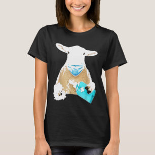 Camiseta Trato de oveja cara con máscara facial Halloween