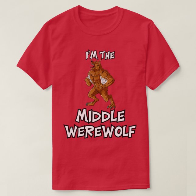 Camiseta Trato familiar de Halloween de Middle Werewolf (Diseño del anverso)