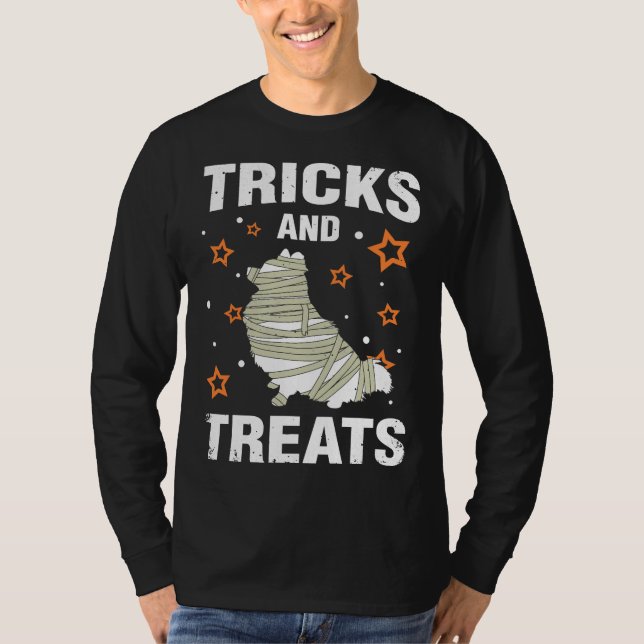 Camiseta Tratos de Amp Mamá de disfraces de Halloween Pomer (Anverso)