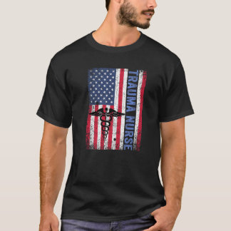 Camiseta Trauma con bandera estadounidense Enfermeras RN ER