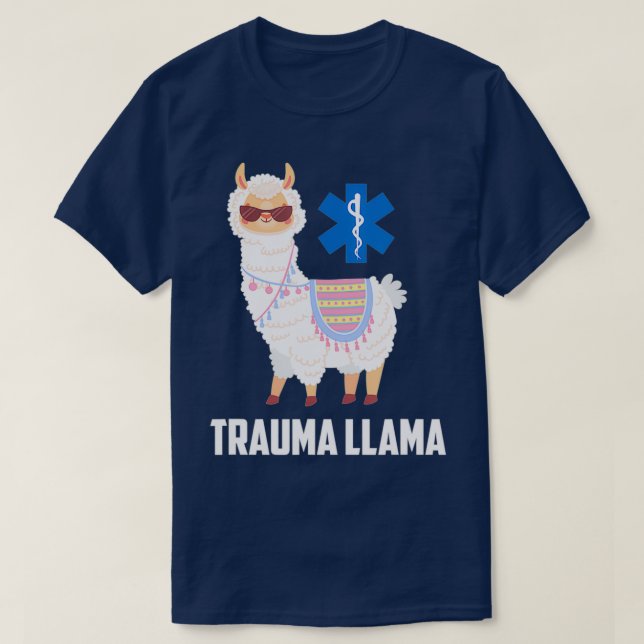 Camiseta Trauma divertida Llama Emt Er Enfermera Primera Re (Diseño del anverso)