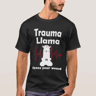 Camiseta Trauma Llama Alpaca Tu Herida Enfermera Linda