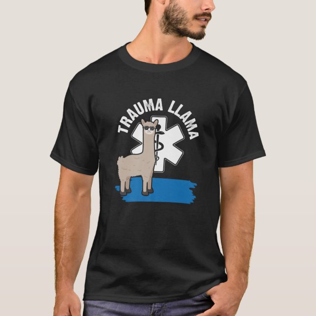 Camiseta Trauma Llama Ambulancia EMS EMT Enfermera paramédi (Anverso)