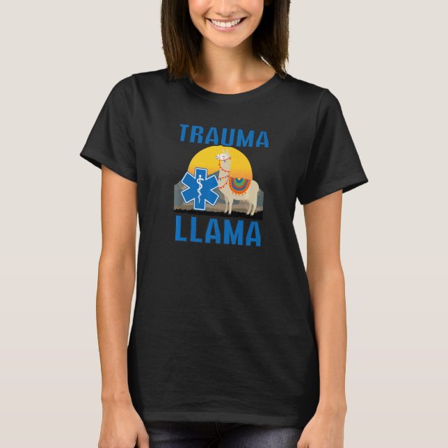Camiseta Trauma Llama Cumpleaños Hombres Mujeres Niños Anim (Anverso)