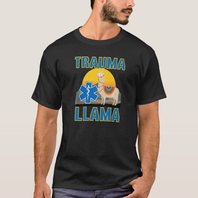 Camiseta Trauma Llama Nacimiento Hombres Mujeres Niños Anim (Anverso)