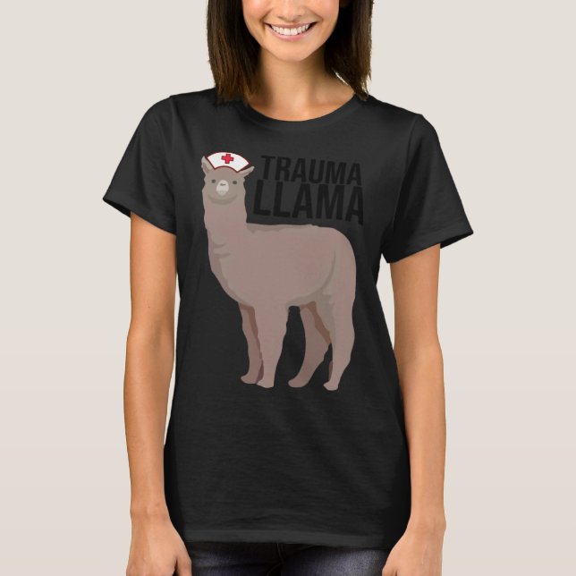 Camiseta Trauma Llama   Nurse Alpaca Llama (Anverso)