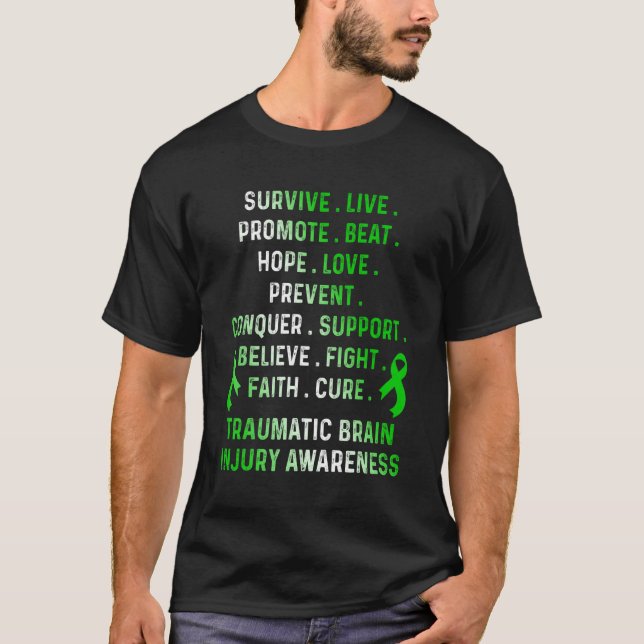 Camiseta Traumatic Brain Injury Survivor Beat Hope TBI Warr (Anverso)