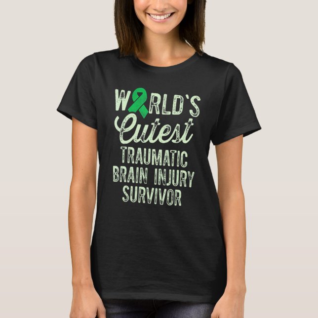Camiseta Traumatic Brain Injury Survivor Cutest TBI Warrior (Anverso)