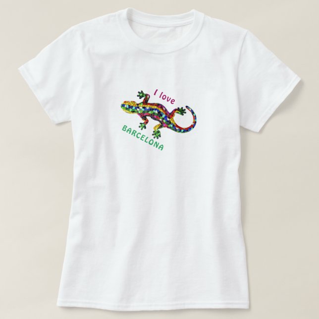 Camiseta Travel T-Shirt I - Love Barcelona Tourist Gift Tee (Diseño del anverso)