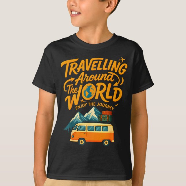 Camiseta Traveling Around The World Van Life Adventure Desi (Anverso)
