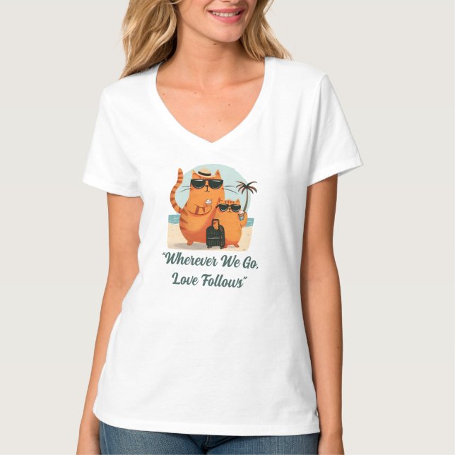 Camiseta Travelling Cat Love Moment (Anverso)