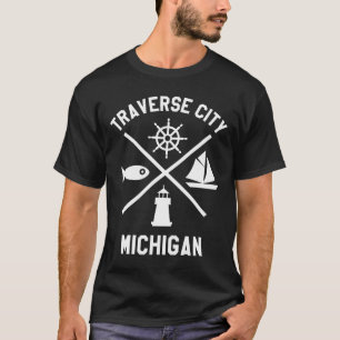 Camiseta Traverse City Northern Michigan Tee Sailing Boatin