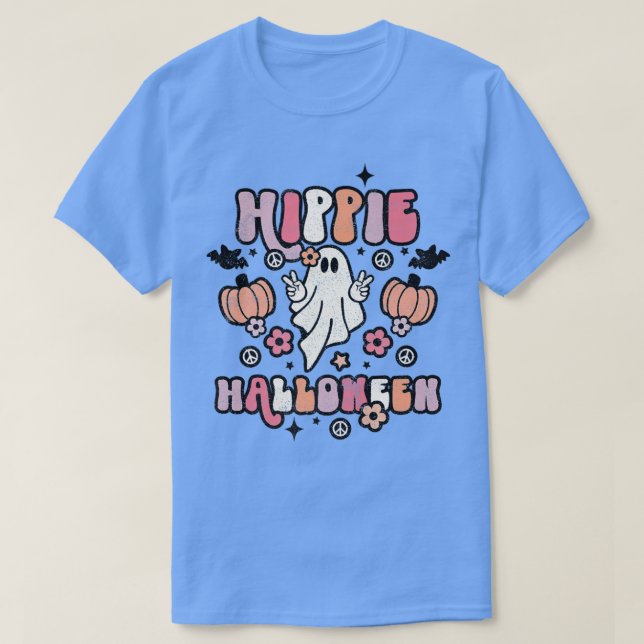 Camiseta Travesía de calabaza hippie Halloween (Diseño del anverso)