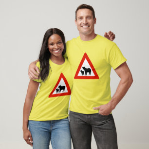 Camiseta Travesía de las ovejas, señal de tráfico, Noruega