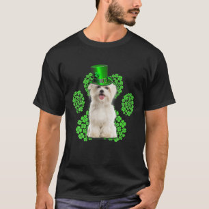Camiseta Travesía de shamrock maltesa se viste el día de Sa