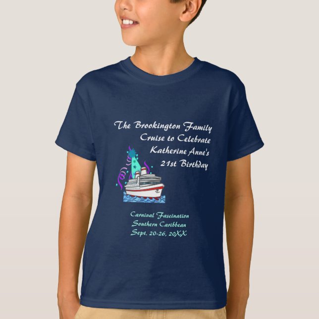 Camiseta Travesía del gorra de la fiesta de cumpleaños (Anverso)