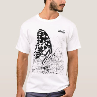 Camiseta Travesura de mariposa blanca y negra