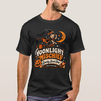 Camiseta Travesuras a la luz de la luna Bruja de Halloween