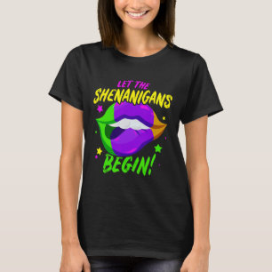 Camiseta Travesuras de Mardi Gras Fiesta de Carneval Labios