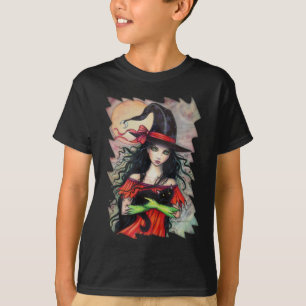 Camiseta Travesuras de Otoño Bruja de Halloween y Gato Neg