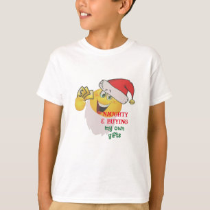 Camiseta traviesa comprando mis regalos divertido diseño de