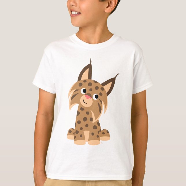 Camiseta traviesa de los niños del lince del (Anverso)