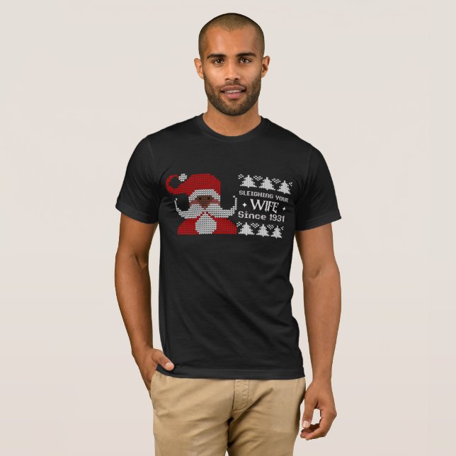 Camiseta traviesa Papá Noel agobiando a tu esposa Navidad (Anverso completo)