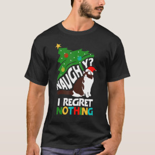 Camiseta Travieso Y No Me Arrepiento  Gato De Navidad