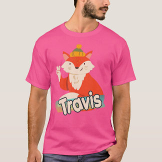 Camiseta Travis Cute Boy Name Con Guay Fox